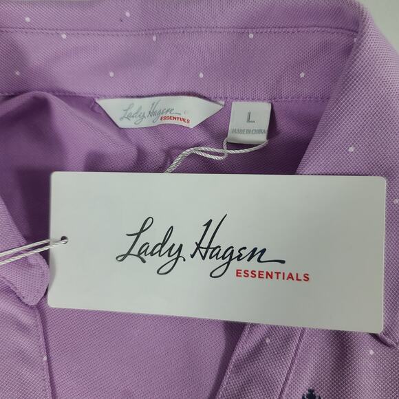 Lady Hagen Lavender Purple Top V Neck Collar Polo Golf Tennis Pickleball NEW LG - Picture 3 of 3